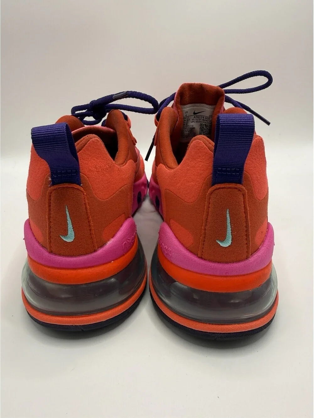 Nike Air Max 270 React Sneakers Women’s Size 6 Pink Purple NWOB